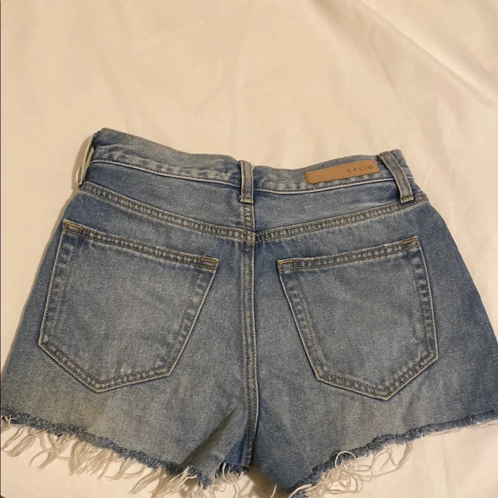 Cello Blue Distressed Jean Shorts High-Waisted Size XS